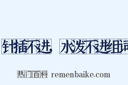 针插不进，水泼不进组词是什么意思的图片